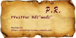 Pfeiffer Rómeó névjegykártya